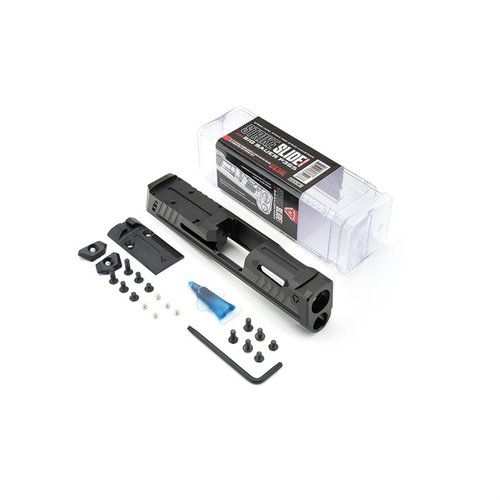 Strike Slide for SIG SAUER P365 tilbyr aggressiv serrasjon, lettvektsdesign i 17-4 rustfritt stål, og er forhåndskuttet for Micro Red Dot Optics.