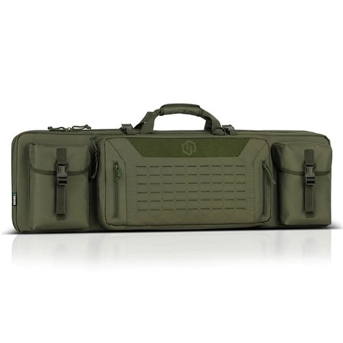 Oppdag URBAN WARFARE Low Profile Double Rifle Case 🎯 med polstrede rom og MOLLE-kompatibilitet. Perfekt for sikker oppbevaring av rifler!