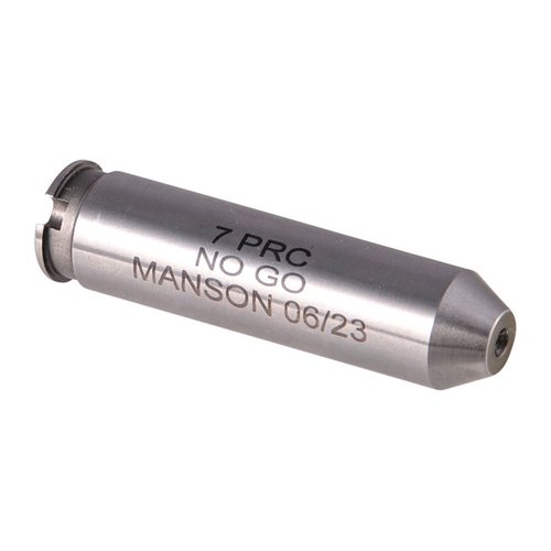 Manson Precision Rimless Cartridge Headspace Gauge sikrer presise målinger av hylsehodet, laget av herdet stål for langvarig bruk og tilgjengelig i flere kalibre.
