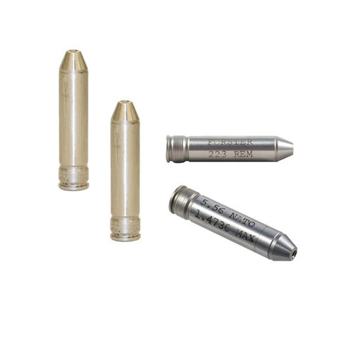 Forster ESSENTIAL AR-15 223/5.56 Headspace Gauge-set gir deg presisjon med .223 Go og No Go Gauge, Brownells Field II Gauge og 5.56 Go Gauge for optimal ytelse.