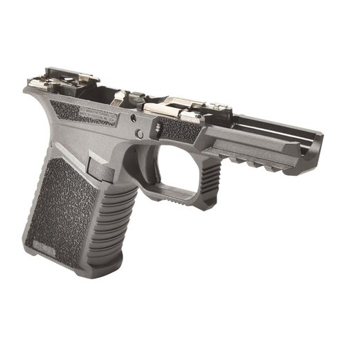 SCT 19 ramme gir forbedret ergonomi med aggressiv grepstekstur, flared mag well, Picatinny rail og kompatibilitet med Glock® Gen 1-3 deler.