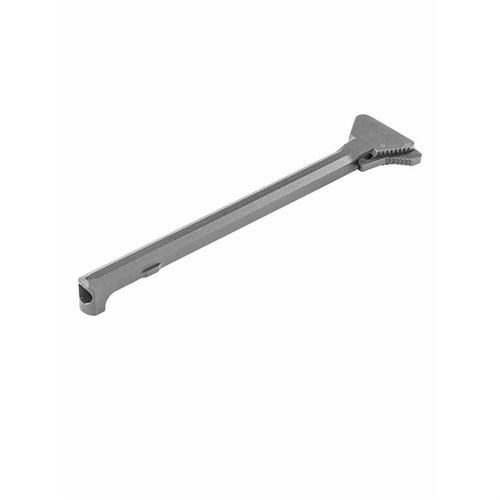 Retro 601 Style A1 Triangle Charging Handle fra LUTH-AR er laget av 6061 aluminium med anodisert hardcoat-finish, tilgjengelig i svart eller grå.