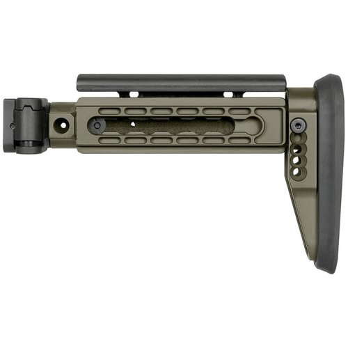 AK ALPHA SERIES FOLDING STOCK gir deg justerbar komfort, solid låsemekanisme, og mulighet for høyre- eller venstrefolding, perfekt for alle brukere.