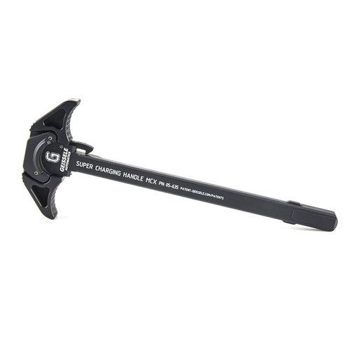 MCX Super Charging Handle (SCH®) er laget av 7075-T6 aluminium, har ambidextrøs design, teksturert grep, og reduserer gass tilbakeblåsning ved bruk av korte løp.