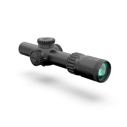 Warhorse LPVO 1-6x24mm FFP girer raskt mellom 1x og 6x for presis skyting, har 12 lysinnstillinger og en robust, vanntett design.