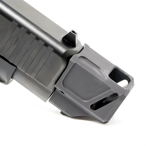 Oppgrader din Glock med EXOS Pistol Kompensator! ⚙️ Perfekt for 43X/48 modeller fra Faxon Firearms. Få bedre presisjon og kontroll.