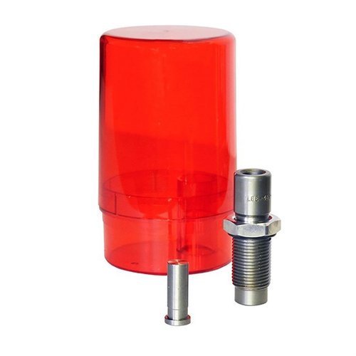 Lee Bullet Sizing Kit gjør det raskt og enkelt å size støpte kuler med automatisk setning og krimping av gas checks, perfekt for single stage presses.