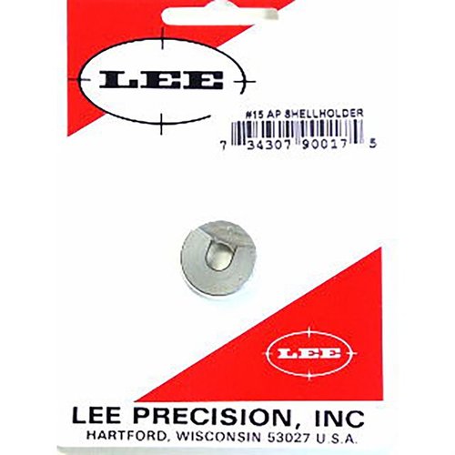 Universal shell holder #15 (AP) fra LEE PRECISION er kompatibel med de fleste reloading presses, men fungerer ikke med Lee Auto Prime. Perfekt for presisjonslading!