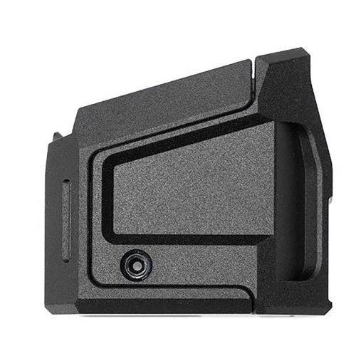 Strike Industries Aluminium Extended Magazine Plate for SIG SAUER P320 gir +5 runder, er laget av 6061-T6 aluminium, enkel installasjon og slank design.