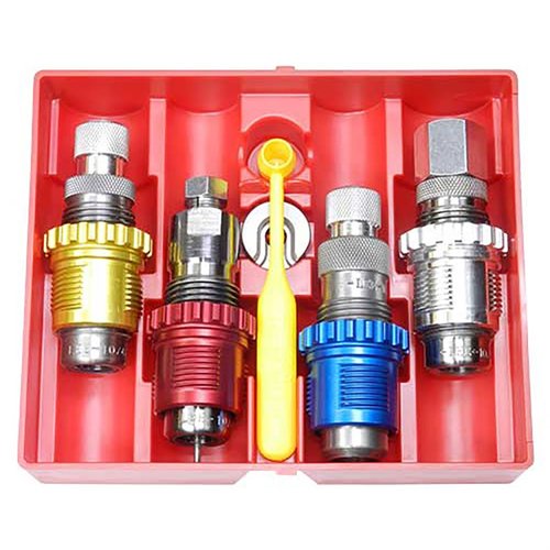 Lee Handgun Breech Lock Carbide 4-Die Set tilbyr alt du trenger for presis omforming av .38 SPC/357 MAG med inkludert Universal Shell Holder og ladedata.