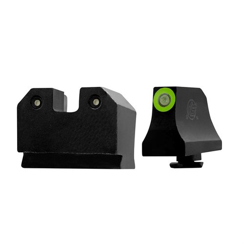 R3D Night Sights for Glock 43X/48 tilbyr lyssterk tritium med 3-dot design, forbedret kontrast og enkel installasjon for presis skyting i alle lysforhold.