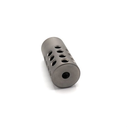 .22 kaliber muzzle brake med 1/2"-28 gjenger, laget av rustfritt stål, reduserer følt rekyl og gir vekt til løpet, perfekt for Ruger 10/22.
