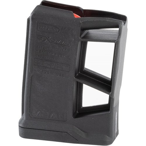 EXOMAG 9MM LUGER magasin gir enkel kaliberbytte fra .223/5.56 til 9mm, ingen modifikasjoner nødvendig, og fungerer med standard AR-lower.