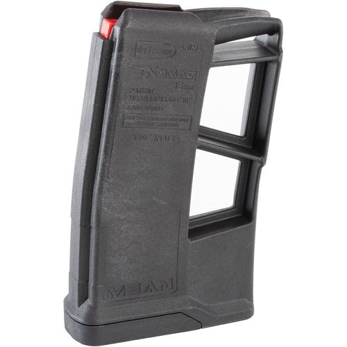 EXOMAG 9MM LUGER magasin gir pålitelig fôring, enkel kaliberbytte fra .223/5.56 til 9mm, ingen modifikasjoner nødvendig og kommer fullt montert.