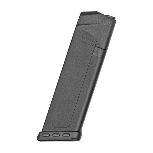 Amend2® 15-runders magasin for GLOCK® 19, laget av slitesterk polymer, lett og pålitelig, med unik baseplate og kraftig fjær. Laget i USA.