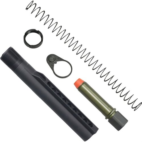 K-SPEC AR-15 A5-length kit reduserer rekyl og munningsløft med sitt innovative system, inkludert H1 buffer, flatwire fjær og A5 buffer tube.