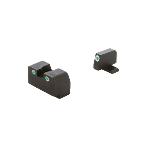 AMERIGLO® Optic Compatible Tritium Sight Set gir presis, hevet co-witness siktebilde for rødpunktoptikk på SIG Sauer®, med pålitelig backup-sikter.