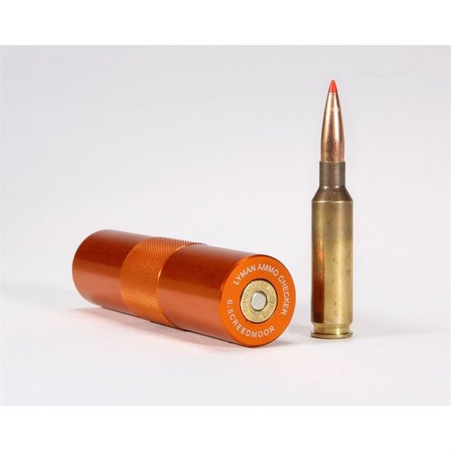 Lyman Pro Ammo Checker i rustfritt stål sikrer presis passform for 6.5 Creedmoor, perfekt for å sjekke at din ladede patron passer i våpenet.