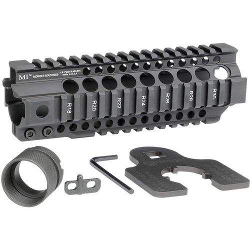 AR-15 Combat Rail T-Series håndbeskytter gir en monolitisk design, høy kvalitet MIL-STD 1913 Picatinny rails og integrerte anti-rotasjons QD sling sokler.