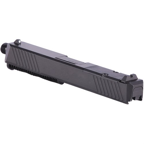 Komplett RMR Slide Assembly for Glock 19 Gen3 med valg av standard, ½"-28 tpi threaded eller ported barrel, klar til montering og optimalisert for ytelse.