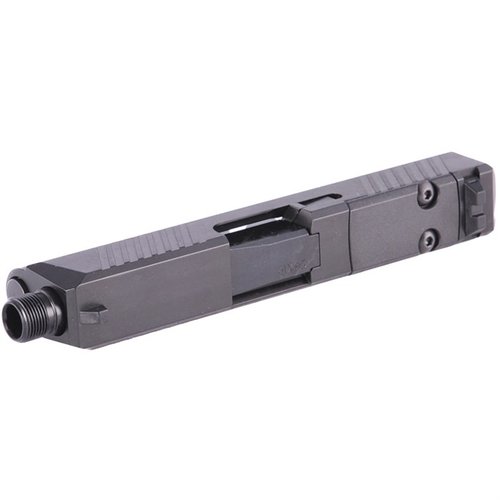 Ferdig montert slide til Glock® 43 med valg av standard, threaded eller ported barrel, inkludert sikter og RMR-monteringsspor for enkel tilpasning.