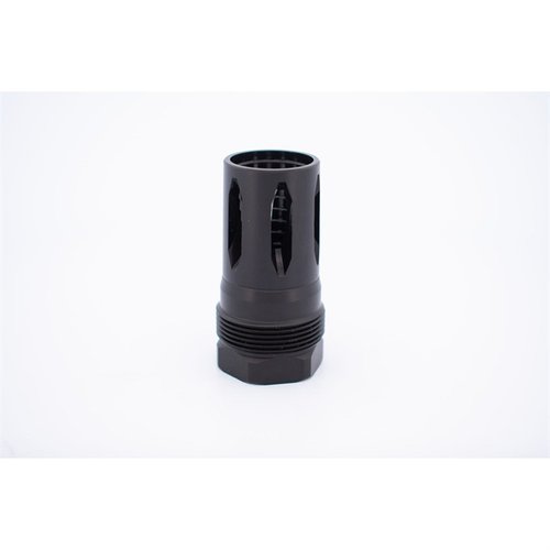 R2S Flash Hider med svart nitride-finish, 17-4 PH, kompatibel med Atlas og Plan B, sikrer tett forsegling og riktig justering for optimal ytelse.