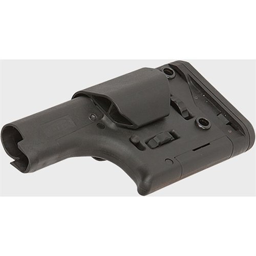 DMR buttstock for 5.56 rifle girder med justerbar høyde og lengde for optimal skyteopplevelse. Enkel oppgradering uten verktøy, passer til mil-spec stokker.