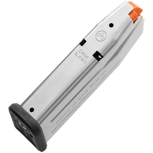 AMAG 15 SG9 er en 15-runders 9mm magasin for SIG P320 Compact, med korrosjonsbestandig rustfritt stål, høy synlighet og enkel vedlikehold.