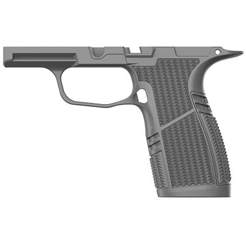 Tyrant CNC Snub Nose Grip Module for Sig Sauer P365 gir deg en holdbar, ergonomisk løsning med kompatibilitet for 3.1" hylstre og tilpassede bakstropper.