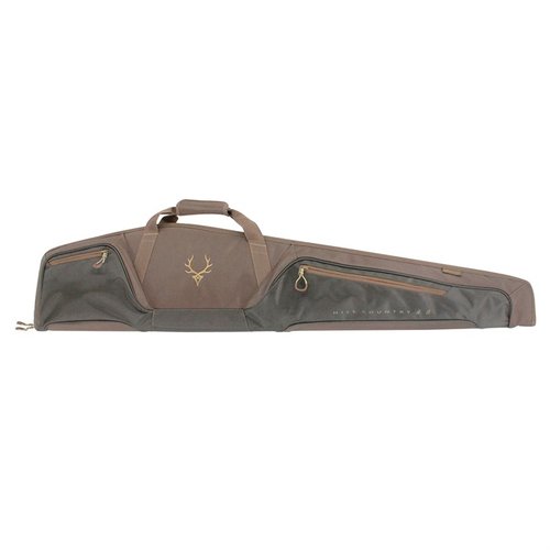 HILL COUNTRY II Rifle Case tilbyr robust 1680D konstruksjon, tykk skuminnredning, 2 store lommer og polstret håndtak for enkel transport av jaktvåpen.