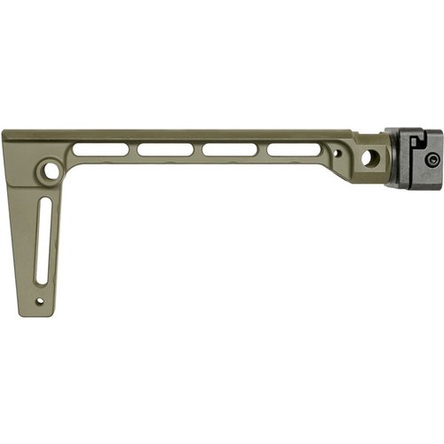 ARM BRACE SIDE FOLDING fra Midwest Industries har et robust design med 4140 varmebehandlet stål, 5 QD sling fester og mulighet for høyre eller venstre folding.