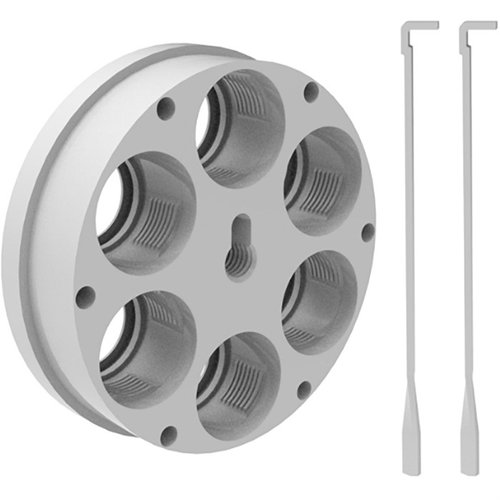 Ultimate Tool Carrier for Ultimate Turret Press gir presisjon og fleksibilitet med 3, 4, 5 eller 6 hull, og aksepterer Lee Breech lock bushing.