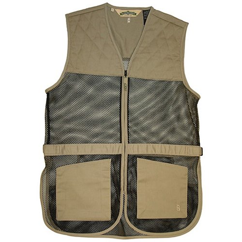 BOB ALLEN FULL MESH DUAL PAD SHOOTING VEST er lett og ventilert med justerbare sider, dual pads for både venstre og høyrehendte, og praktiske lommer.