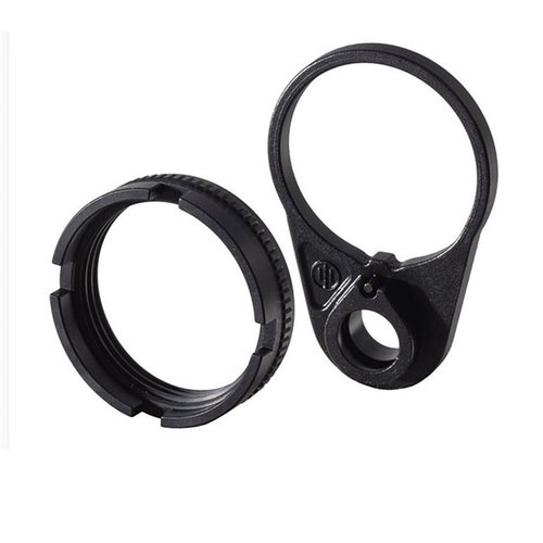 Primary Weapons Ratchet Lock Castle Nut End Plate-set gir enkel installasjon på mil-spec eller kommersielle buffer tubes, med QD-feste for rask oppgradering av rifler.