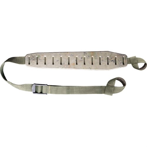 THE QUAKE CLAW 2.0 SLIP-ON SHOTGUN SLING er lett, har en ikke-glidende pad for komfort, og krever ikke sling swivel studs, perfekt for jakt og skyting.