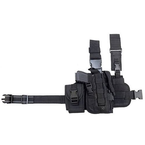 CACTUS JACK taktisk drop leg holster i slitesterk nylon holder våpenet nært og tilgjengelig, med justerbar lårrem og MOLLE mag pouch for ekstra magasin.