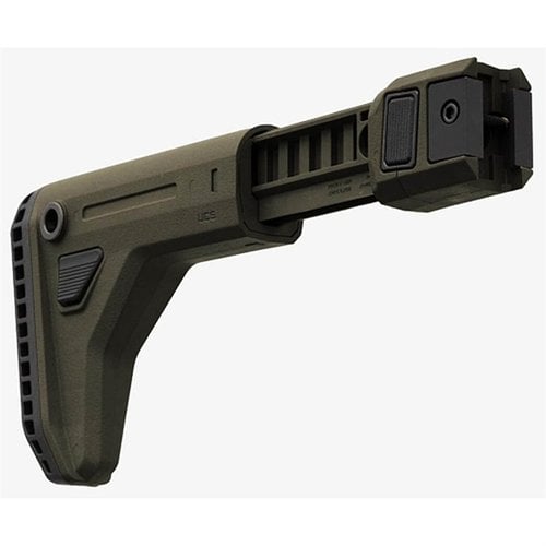 MAGPUL UCS justerbar karbinstokk gir ekstrem justerbarhet med 6 posisjoner, reversibel klips og passer til ulike plattformer for optimal tilpasning.
