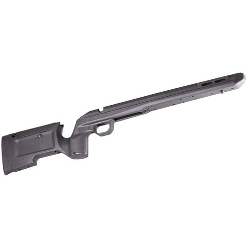 KRG Echo Chassis for Tikka T3/T3X tilbyr en lettvektsdesign, ergonomisk grep, og kompatibilitet med både korte og lange patroner, perfekt for jakt.