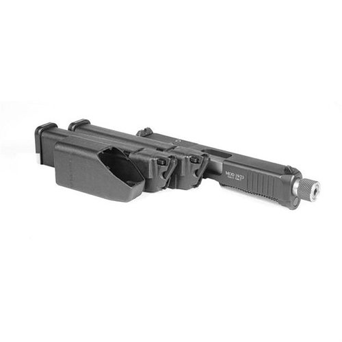 Konverter din Glock 19X/45® til 22lr for rimeligere trening, inkludert to 15-runders magasiner og 4,5" gjengestang for optimal læring og moro.