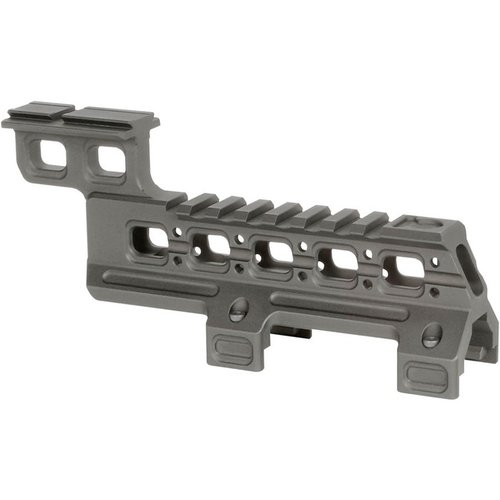 Forbedre din HK MP5/MP5K med Midwest Industries Optic og Laser Mount, som gir enkel montering av rødpunkt og laser med robust konstruksjon og ergonomisk design.