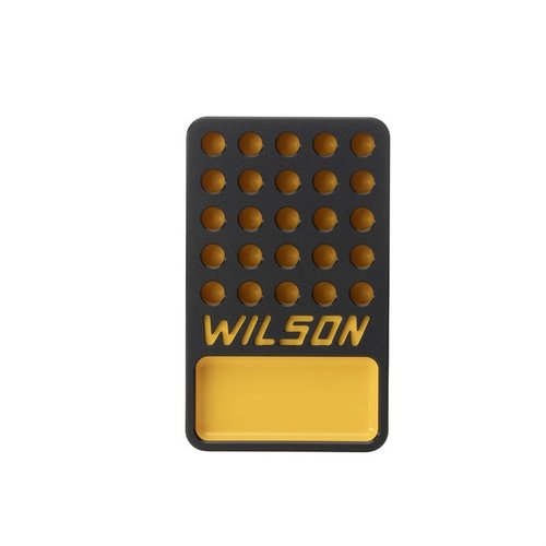 L.E. Wilson 25-runders reloading tray holder 25 hylser sikkert, har en integrert bullet/primer cup, og er laget av slitesterk HDPE plast for enkelt case prep.