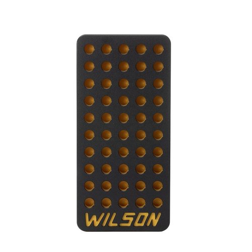 WILSON 50-Round Reloading Tray har plass til 50 hylser, er laget av slitesterk HDPE, har lav profil for stabilitet og inkluderer en praktisk oppbevaringsskål.