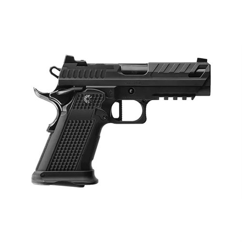 XP PRO™ 9MM LUGER kombinerer klassisk 1911-design med moderne funksjonalitet, takler Glock® 17 magasiner, har 4" løp og RMR-kompatible sikter.