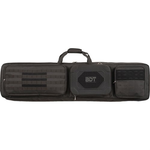 BULLDOG CASES 52" DOUBLE SUPPRESSOR TACTICAL RIFLE CASE gir maksimal lagringskapasitet, beskyttelse for lange våpen og en varmebestandig pouch for suppressorer.
