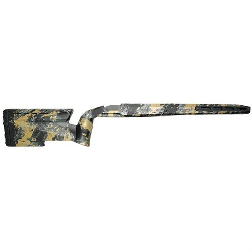 GRAYBOE HALO UMC kompatibel fast kolbe laget av slagfast polymer, værbestandig og robust, med M-LOK spor, QD koplinger og ergonomisk design for presise skudd.