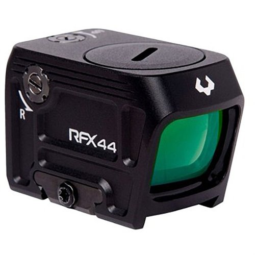 RFX44 er en kompakt grønn punktrefleks sikte med 5 MOA retikkel, lukket emitterdesign, og INSTANT-ON for rask måloppnåelse og lang batterilevetid.