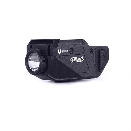 VIRIDIAN CUSTOM CTL 580 lumen våpenlys for Walther PDP/WMP, med spesialmontering, oppladbart batteri og IPX6 vanntett, gir optimal ytelse og taktisk fordel.