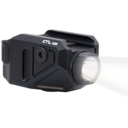 VIRIDIAN CTL SLIM W/SAFECHARGE til Glock 43x MOS/48 MOS gir 550 lumen, 17,000 candela, vanntett IPX6, og enkel montering for optimal ytelse.
