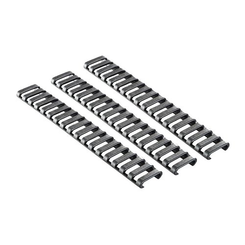 Ergo Picatinny 18-Slot Ladder Rail Cover 3-pack beskytter både railen og hendene dine, kan trimmes for tilpasset passform og gir et sikkert grep.