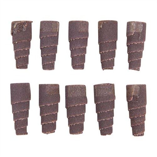 Tapered rolls med 120 grit er perfekte for å nå trange steder, med slitesterk aluminiumoksid og kraftig stoffbakgrunn for effektiv sliping.